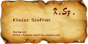 Kleisz Szofron névjegykártya